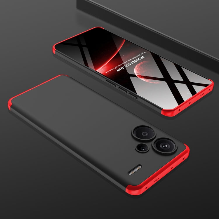 For Xiaomi Redmi Note 13 Pro+ 5G GKK Three Stage Splicing Full Coverage PC Phone Case(Black Red) - Xiaomi Cases by GKK | Online Shopping UK | buy2fix