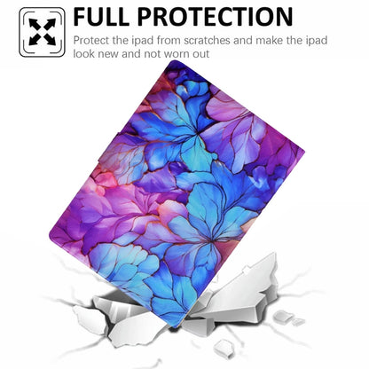 For Samsung Galaxy Tab S6 Lite 2024/2022 Voltage Painted Smart Leather Tablet Case(Petals) - Tab S6 Lite P610 / P615 by buy2fix | Online Shopping UK | buy2fix