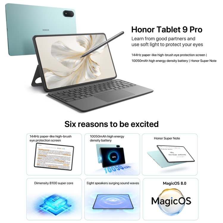 Honor Pad 9 Pro 12.1 inch WiFi, 8GB+256GB, MagicOS 8.0 Dimensity 8100 Octa Core, Not Support Google Play(Grey) - Huawei by Huawei | Online Shopping UK | buy2fix