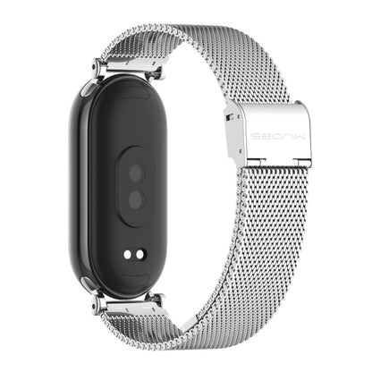 For Xiaomi Mi Band 8 / 9 / 9 NFC Mijobs GT4 Milan Buckle Metal Watch Band(Silver) - Watch Bands by MIJOBS | Online Shopping UK | buy2fix