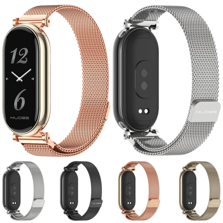 For Xiaomi Mi Band 8 / 9 / 9 NFC Mijobs GT4 Milan Magnetic Metal Watch Band(Light Gold) - Watch Bands by MIJOBS | Online Shopping UK | buy2fix