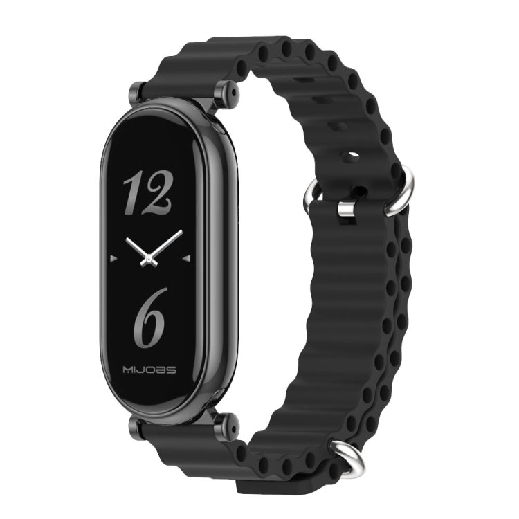 For Xiaomi Mi Band 8 / 9 / 9 NFC Mijobs GT4 Marine Silicone Breathable Watch Band(Black) - Watch Bands by MIJOBS | Online Shopping UK | buy2fix