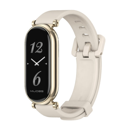 For Xiaomi Mi Band 8 / 9 / 9 NFC Mijobs GT4 Silicone Breathable Watch Band(Grey Light Gold) - Watch Bands by MIJOBS | Online Shopping UK | buy2fix