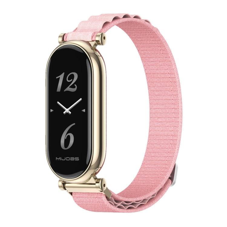 For Xiaomi Mi Band 8 / 9 / 9 NFC Mijobs GT4 Nylon Breathable Watch Band(Pink Light Gold) - Watch Bands by MIJOBS | Online Shopping UK | buy2fix