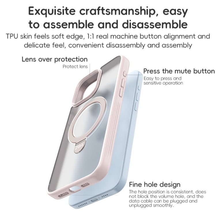 For iPhone 15 Pro ZGA Magsafe Holder PC Hybrid TPU Phone Case(Pink) - iPhone 15 Pro Cases by ZGA | Online Shopping UK | buy2fix