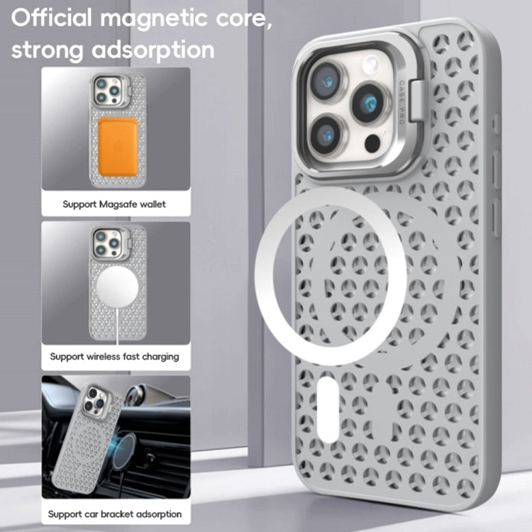 For iPhone 11 Hollow Cooling Lens Holder MagSafe Magnetic TPU Phone Case(Black) - iPhone 11 Cases by buy2fix | Online Shopping UK | buy2fix