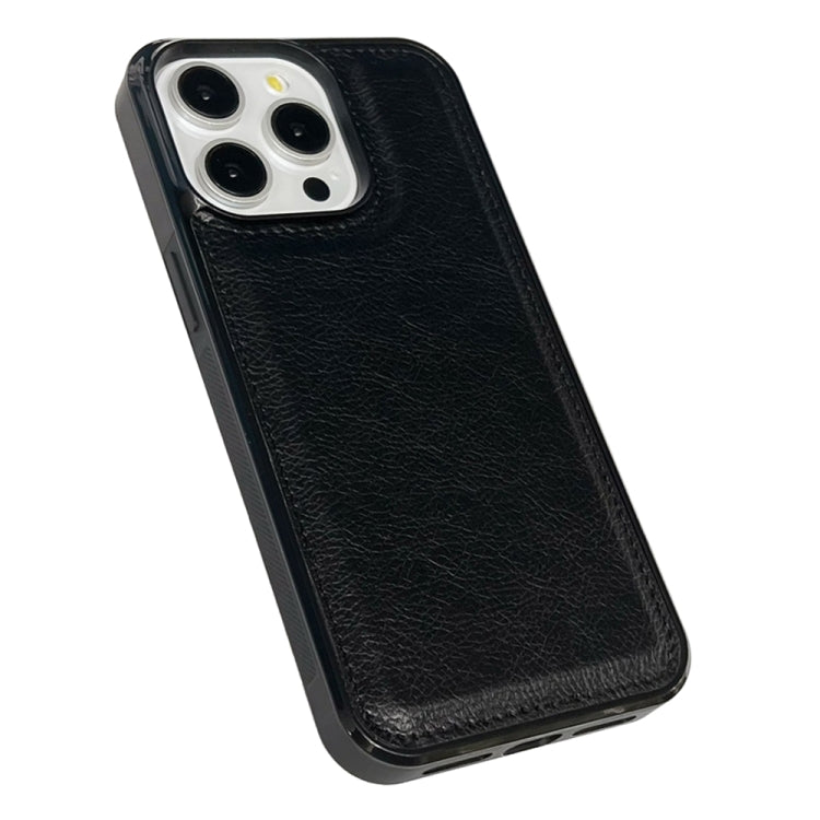 For iPhone 16 Pro Cowhide Texture Back Cover Phone Case(Black) - iPhone 16 Pro Cases by buy2fix | Online Shopping UK | buy2fix