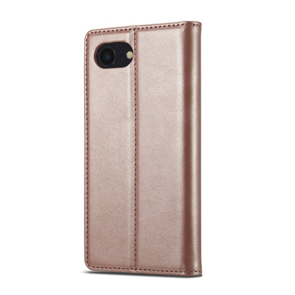 For iPhone 16e LC.IMEEKE Strong Magnetism Microfiber Leather Phone Case(Rose Gold) - iPhone 16e Cases by LC.IMEEKE | Online Shopping UK | buy2fix