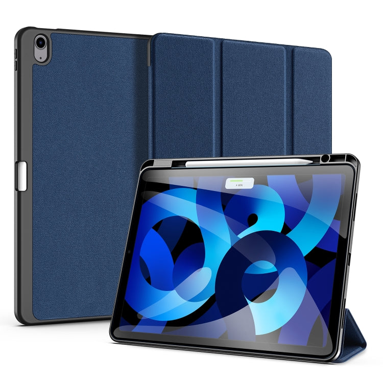 For iPad Air 13 2024 / 2025 DUX DUCIS Domo Series Cloth Texture Magnetic Leather Tablet Case(Blue) - iPad Air 13 2025 / 2024 Cases by DUX DUCIS | Online Shopping UK | buy2fix