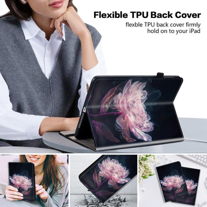 For iPad Air 13 2024 Crystal Texture Painted Leather Smart Tablet Case(Purple Peony) - iPad Air 13 2024 Cases by buy2fix | Online Shopping UK | buy2fix