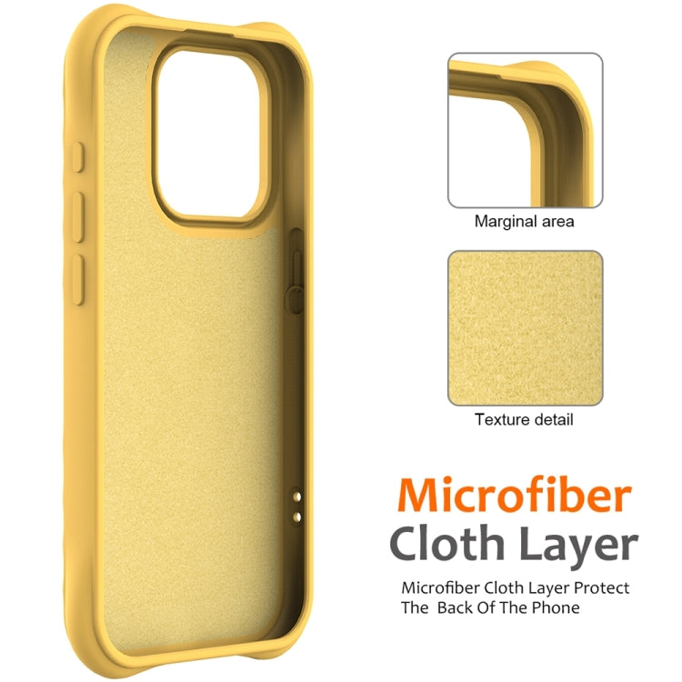 For iPhone 15 Pro Wave Texture MagSafe Magnetic Liquid Silicone Phone Case(Yellow) - iPhone 15 Pro Cases by buy2fix | Online Shopping UK | buy2fix