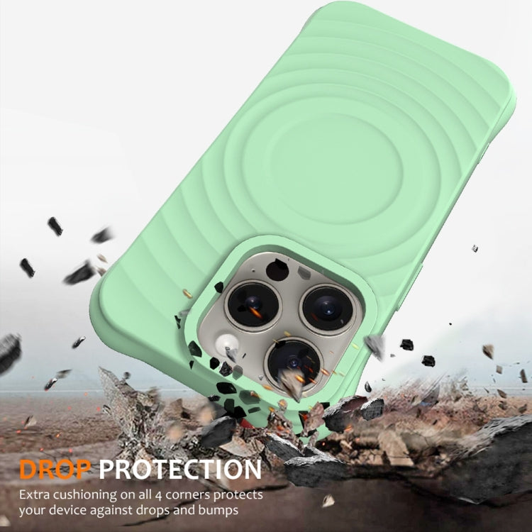 For iPhone 13 Pro Max Wave Texture MagSafe Magnetic Liquid Silicone Phone Case(Green) - iPhone 13 Pro Max Cases by buy2fix | Online Shopping UK | buy2fix