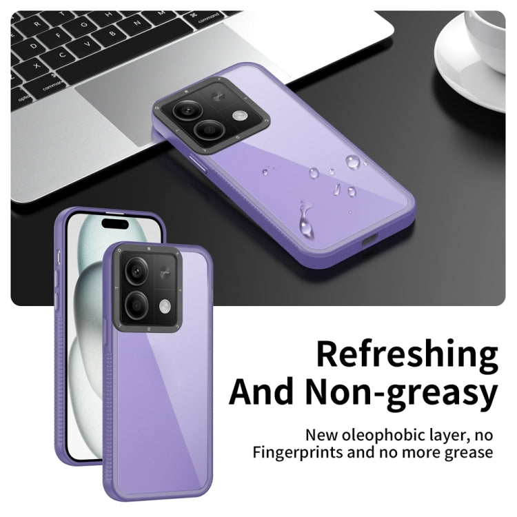 For Xiaomi Redmi Note 13 Frame Two Color Lens Ring TPU Phone Case(Purple) - Note 13 Cases by buy2fix | Online Shopping UK | buy2fix