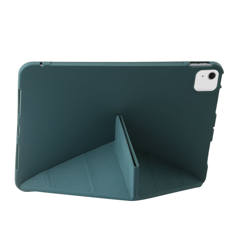 For iPad Air 11 2024 TPU Deformation Flip Leather Tablet Case with Holder(Dark Green) - iPad Air 11 2024 Cases by buy2fix | Online Shopping UK | buy2fix