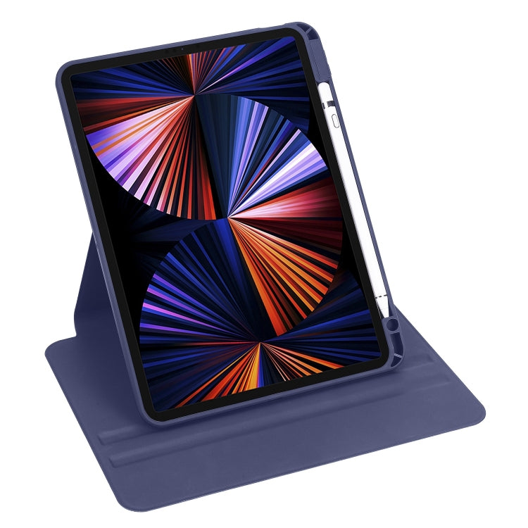 For iPad Pro 13 2024 Acrylic 360 Degree Rotation Holder Leather Tablet Case(Dark Blue) - iPad Pro 13 2024 Cases by buy2fix | Online Shopping UK | buy2fix