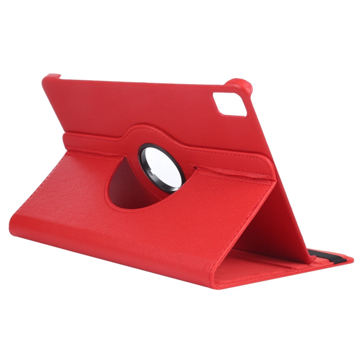 For iPad Pro 13 2024 360 Degree Rotation Litchi Texture Leather Tablet Case with Holder(Red) - iPad Pro 13 2024 Cases by buy2fix | Online Shopping UK | buy2fix