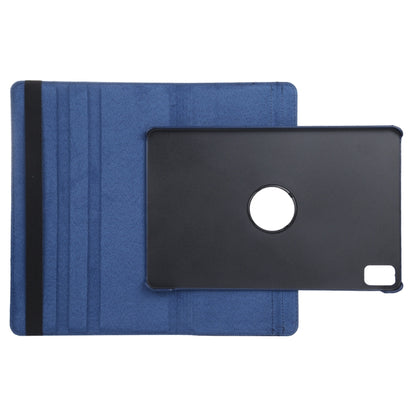 For iPad Pro 13 2024 360 Degree Rotation Litchi Texture Leather Tablet Case with Holder(Dark Blue) - iPad Pro 13 2024 Cases by buy2fix | Online Shopping UK | buy2fix