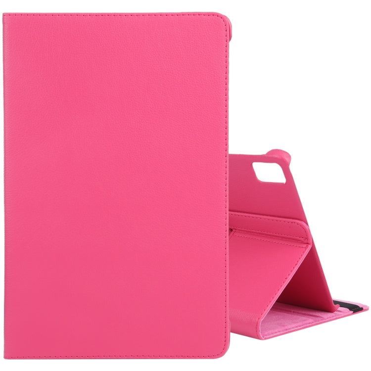 For iPad Air 13 2025 / 2024 360 Degree Rotation Litchi Texture Leather Tablet Case with Holder(Rose Red) - More iPad Cases by buy2fix | Online Shopping UK | buy2fix