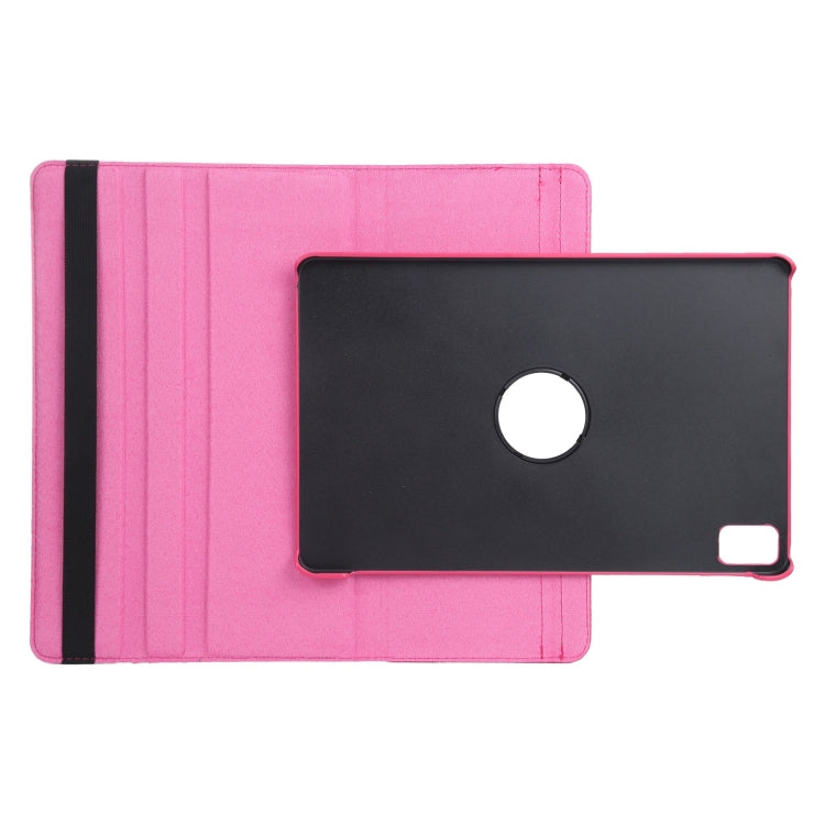 For iPad Pro 11 2024 360 Degree Rotation Litchi Texture Leather Tablet Case with Holder(Rose Red) - iPad Pro 11 2024 Cases by buy2fix | Online Shopping UK | buy2fix