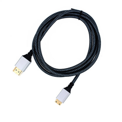 HDTV to Mini HDTV 4K UHD Video Transmission Braided Cable, Length:1.5m(Grey) - Cable by buy2fix | Online Shopping UK | buy2fix