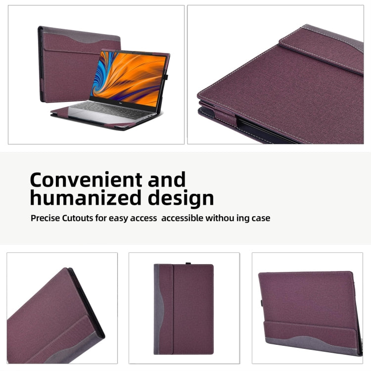 For HP Pavilion Laptop 14-ec / 14z-ec Leather Laptop Shockproof Protective Case(Wine Red) - Screen & Keyboard Cover by buy2fix | Online Shopping UK | buy2fix