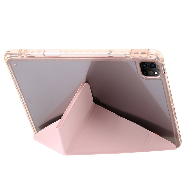 For iPad Pro 11 2024 Clear Acrylic Deformation Leather Tablet Case(Pink) - iPad Pro 11 2024 Cases by buy2fix | Online Shopping UK | buy2fix