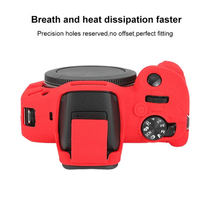 For Canon EOS R100 Litchi Texture Soft Silicone Protective Case(Red) - Protective Case by buy2fix | Online Shopping UK | buy2fix