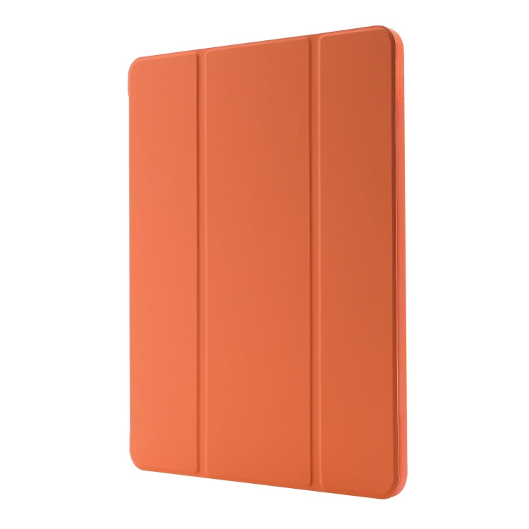 For iPad Pro 11 2024 Skin Feel Tri-fold Leather Tablet Case with Pen Slot(Orange) - iPad Pro 11 2024 Cases by buy2fix | Online Shopping UK | buy2fix