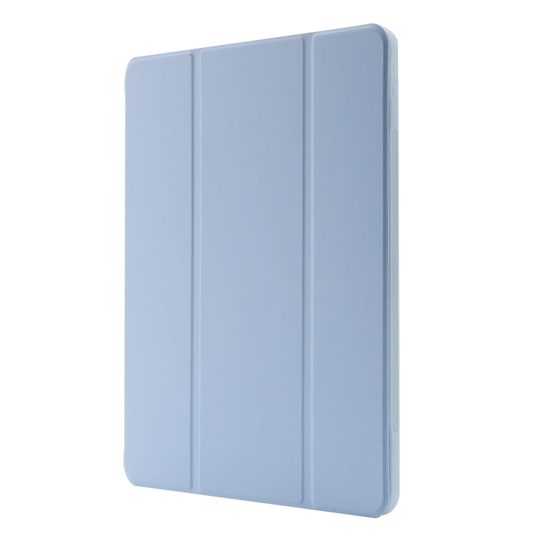 For iPad Air 13 2025 / 2024 Skin Feel Tri-fold Leather Tablet Case with Pen Slot(Light Blue) - iPad Air 13 2025 / 2024 Cases by buy2fix | Online Shopping UK | buy2fix