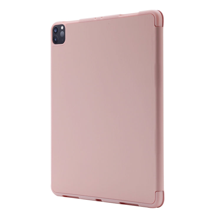 For iPad Air 13 2025 / 2024 Skin Feel Tri-fold Leather Tablet Case with Pen Slot(Pink) - iPad Air 13 2025 / 2024 Cases by buy2fix | Online Shopping UK | buy2fix