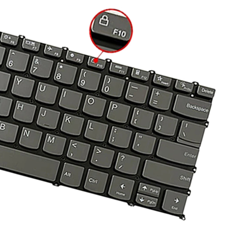 For Lenovo IdeaPad 5 US Version Laptop Backlight Keyboard, F10 Key with Lock Icon(Grey) - Lenovo Spare Parts by buy2fix | Online Shopping UK | buy2fix