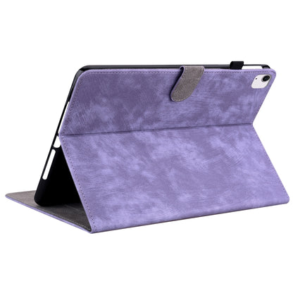 For iPad Air 11 2024 Embossed Tiger Pattern Leather Tablet Case(Purple) - iPad Air 11 2024 Cases by buy2fix | Online Shopping UK | buy2fix