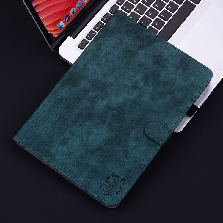 For iPad Air 11 2025 / 2024 Embossed Tiger Pattern Leather Tablet Case(Dark Blue) - iPad Air 11 2025 / 2024 Cases by buy2fix | Online Shopping UK | buy2fix