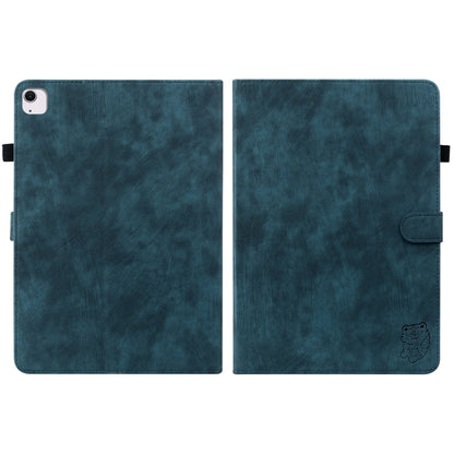 For iPad Air 11 2025 / 2024 Embossed Tiger Pattern Leather Tablet Case(Dark Blue) - iPad Air 11 2025 / 2024 Cases by buy2fix | Online Shopping UK | buy2fix