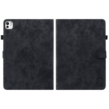 For iPad Pro 11 2024 Embossed Tiger Pattern Leather Tablet Case(Black) - iPad Pro 11 2024 Cases by buy2fix | Online Shopping UK | buy2fix