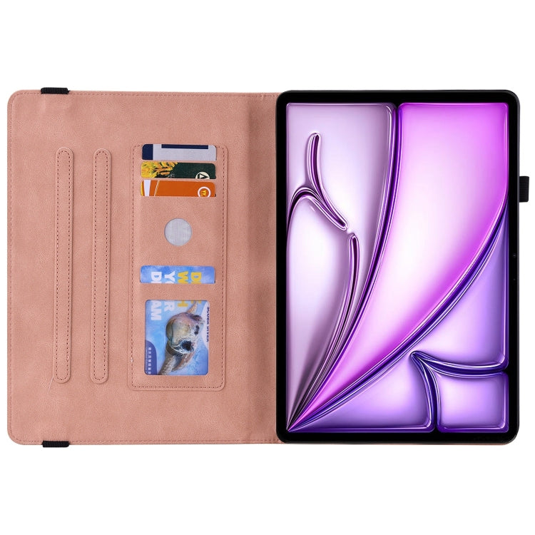 For iPad Air 11 2024 Butterfly Flower Embossed Leather Tablet Case(Rose Gold) - iPad Air 11 2025 / 2024 Cases by buy2fix | Online Shopping UK | buy2fix