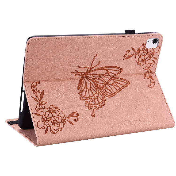 For iPad Air 11 2024 Butterfly Flower Embossed Leather Tablet Case(Rose Gold) - iPad Air 11 2025 / 2024 Cases by buy2fix | Online Shopping UK | buy2fix