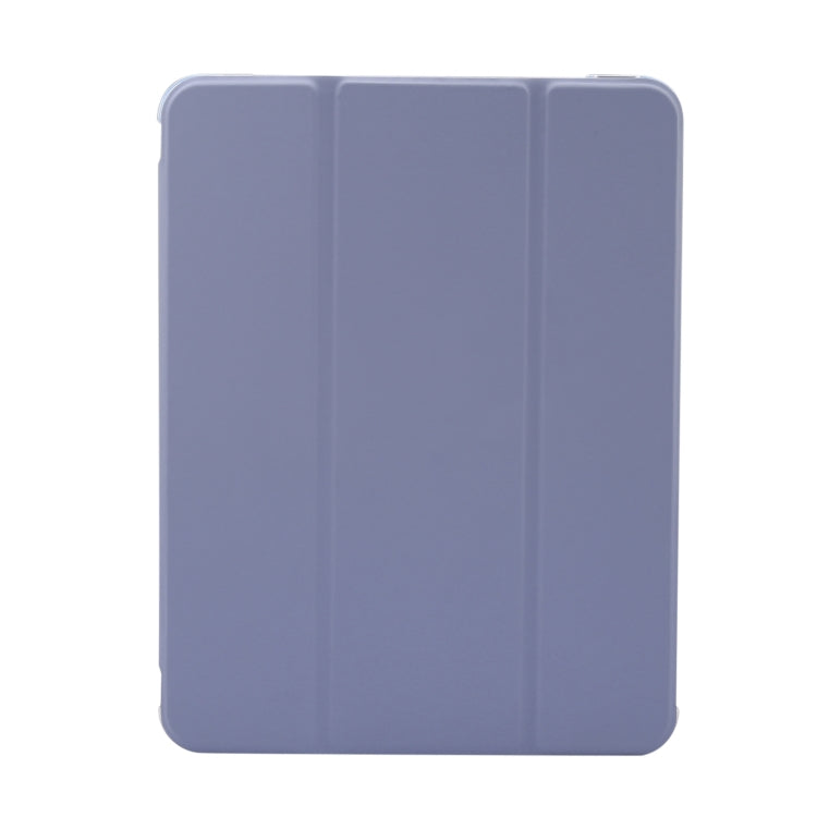 For iPad Air 11 2025 / 2024 3-folding Electric Pressed Skin Texture Leather Tablet Case(Lavender) - More iPad Cases by buy2fix | Online Shopping UK | buy2fix