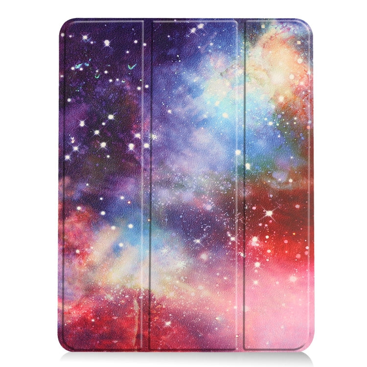 For iPad Air 11 2024 / 2025 Custer Painted 3-Fold Holder Smart Leather Tablet Case(Milky Way Nebula) - iPad Air 11 2025 / 2024 Cases by buy2fix | Online Shopping UK | buy2fix