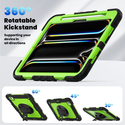 For iPad Pro 11 2024 Silicone Hybrid PC Tablet Protective Case(Yellow Green+Black) - iPad Pro 11 2024 Cases by buy2fix | Online Shopping UK | buy2fix