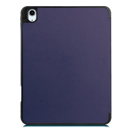 For iPad Air 11 2024 Custer TPU Pure Color 3-Fold Holder Smart Leather Tablet Case(Dark Blue) - iPad Air 11 2024 Cases by buy2fix | Online Shopping UK | buy2fix