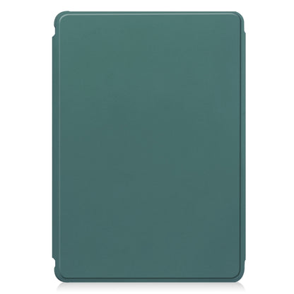 For iPad Air 13 2024 Transparent Rotation Smart Leather Tablet Case with Keyboard(Dark Green) - iPad Air 13 2024 Cases by buy2fix | Online Shopping UK | buy2fix