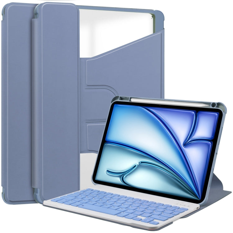 For iPad Air 13 2025 / 2024 Transparent Rotation Smart Leather Tablet Case with Keyboard(Lavender) - iPad Air 13 2025 / 2024 Cases by buy2fix | Online Shopping UK | buy2fix