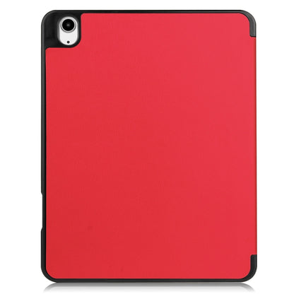 For iPad Air 13 2024 Custer TPU Pure Color 3-Fold Holder Smart Leather Tablet Case with Pen Tray(Red) - iPad Air 13 2024 Cases by buy2fix | Online Shopping UK | buy2fix