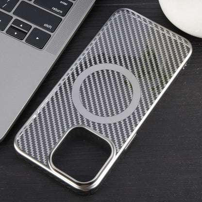 For iPhone 13 Pro 6D Plated Carbon Fiber Clear Magsafe PC Phone Case(Titanium Grey) - iPhone 13 Pro Cases by buy2fix | Online Shopping UK | buy2fix