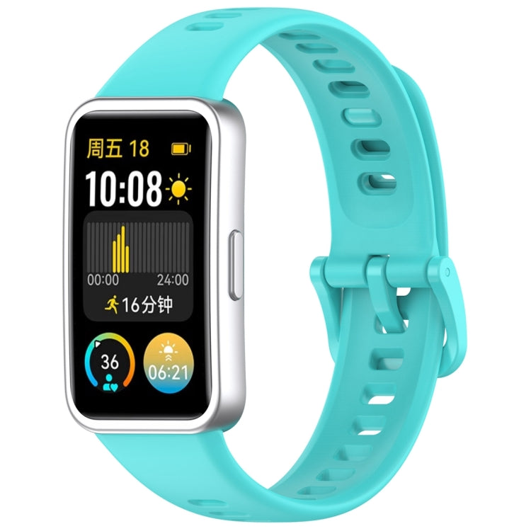 For Huawei Band 9 / 9 NFC / 8 / 8 NFC Nail Button Glossy Silicone Watch Band(Teal) - Watch Bands by buy2fix | Online Shopping UK | buy2fix