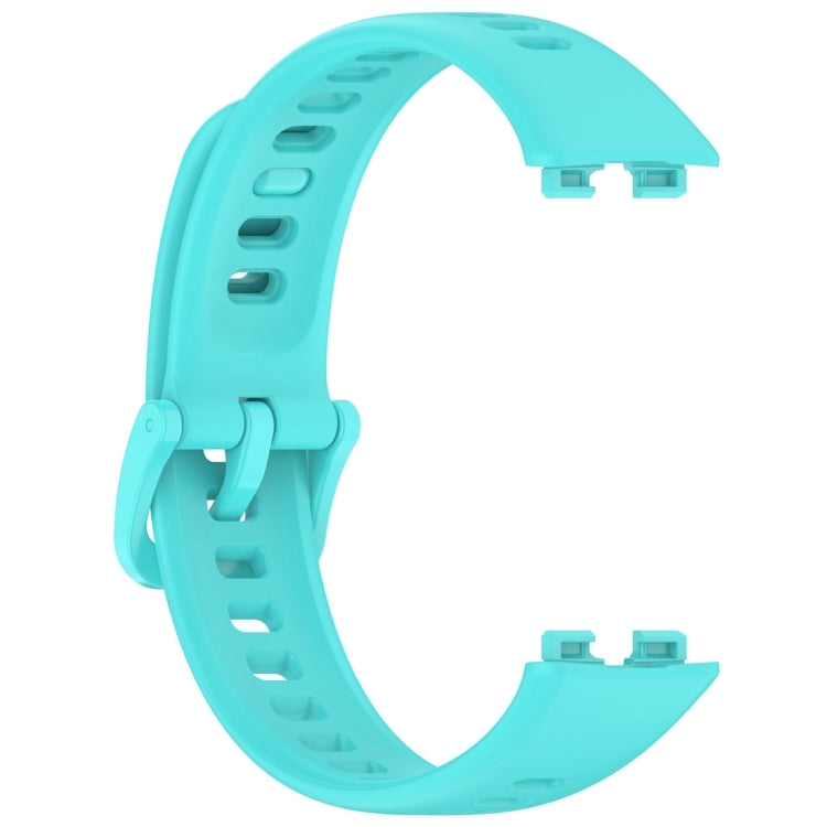 For Huawei Band 9 / 9 NFC / 8 / 8 NFC Nail Button Glossy Silicone Watch Band(Teal) - Watch Bands by buy2fix | Online Shopping UK | buy2fix