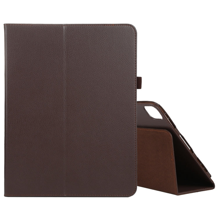 For iPad Air 11 2025 / 2024 Litchi Texture Solid Color Leather Tablet Case(Brown) - iPad Air 11 2025 / 2024 Cases by buy2fix | Online Shopping UK | buy2fix