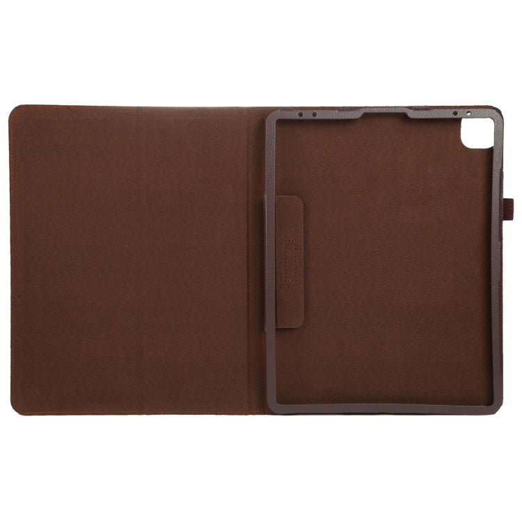 For iPad Air 11 2025 / 2024 Litchi Texture Solid Color Leather Tablet Case(Brown) - iPad Air 11 2025 / 2024 Cases by buy2fix | Online Shopping UK | buy2fix