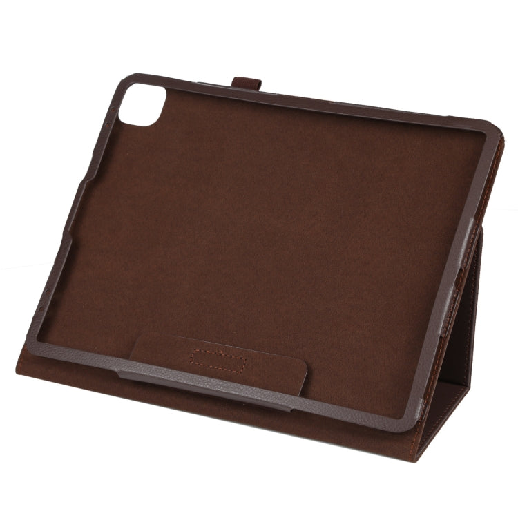 For iPad Air 11 2024 Litchi Texture Solid Color Leather Tablet Case(Brown) - iPad Air 11 2024 Cases by buy2fix | Online Shopping UK | buy2fix